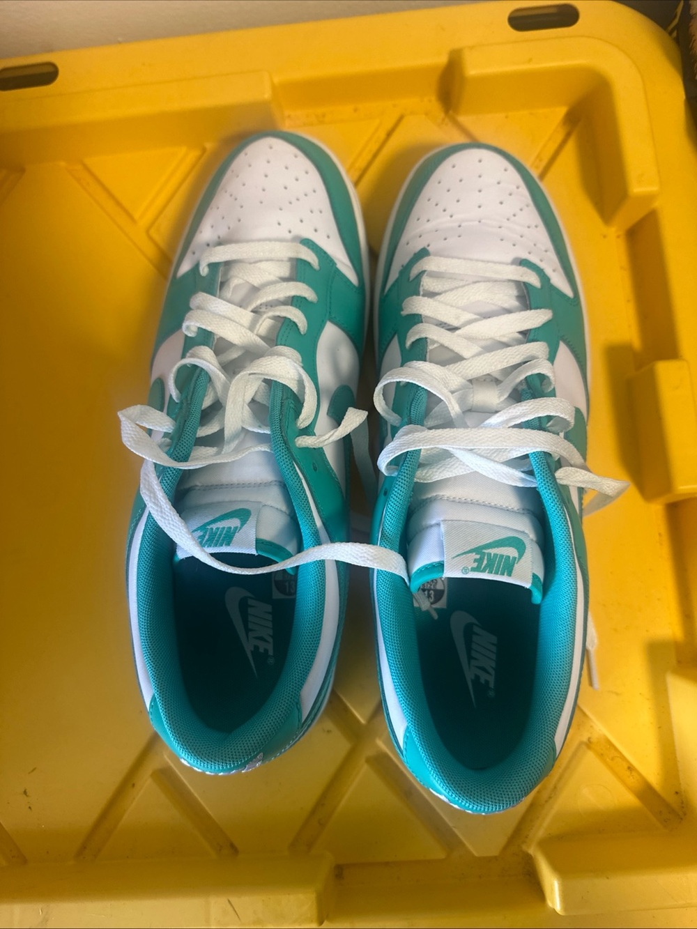 Nike White & Teal Low-Top Sneakers